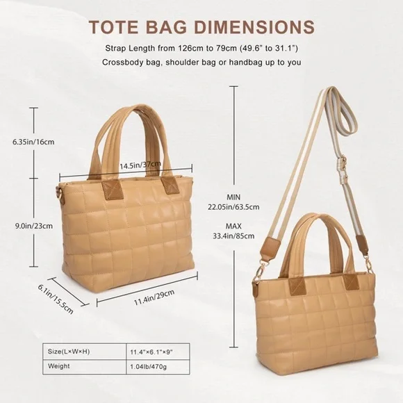 Women’s khaki zipper handbag,hand bag with shoulder strap - Picture 5 of 6